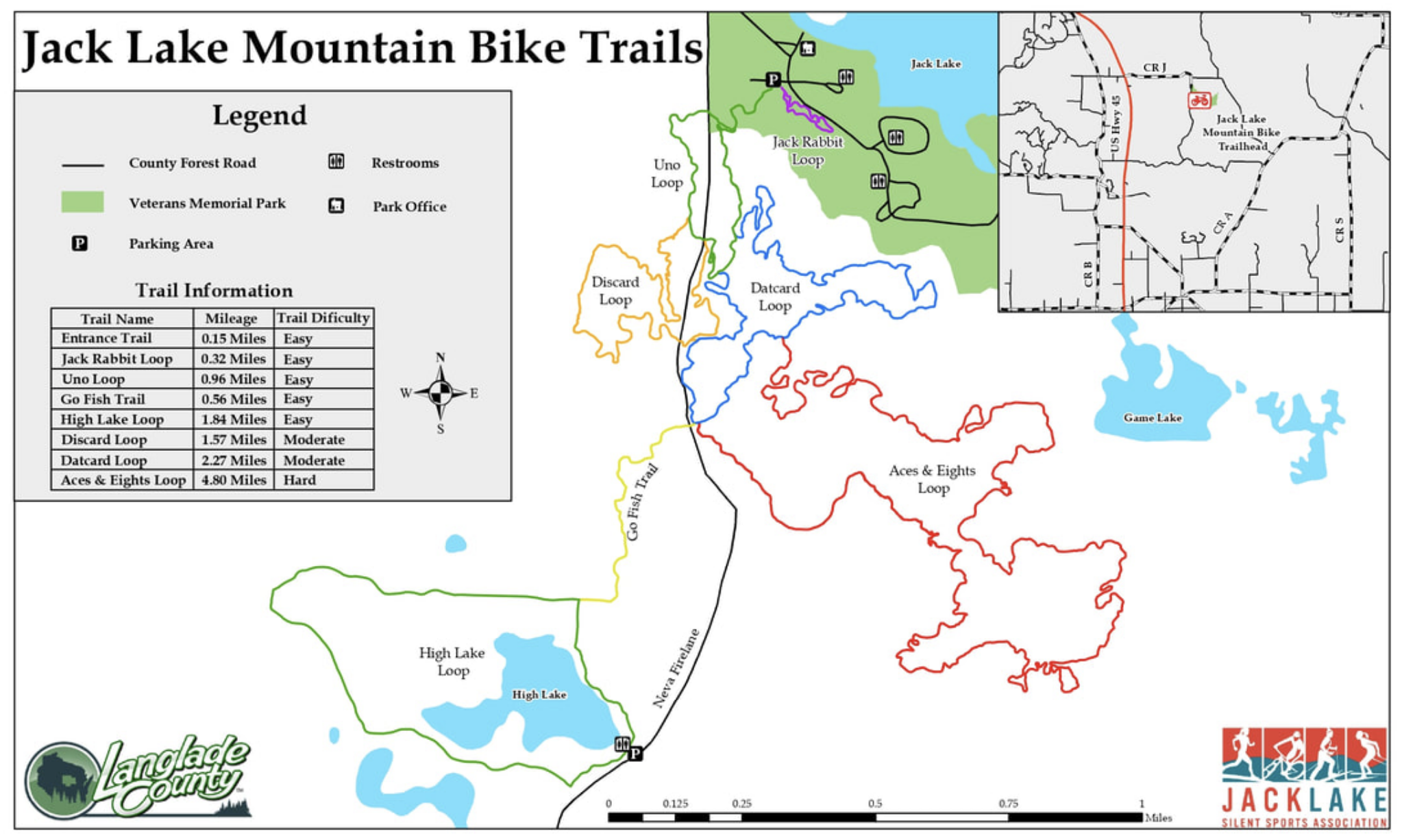 Map of trails in the woods